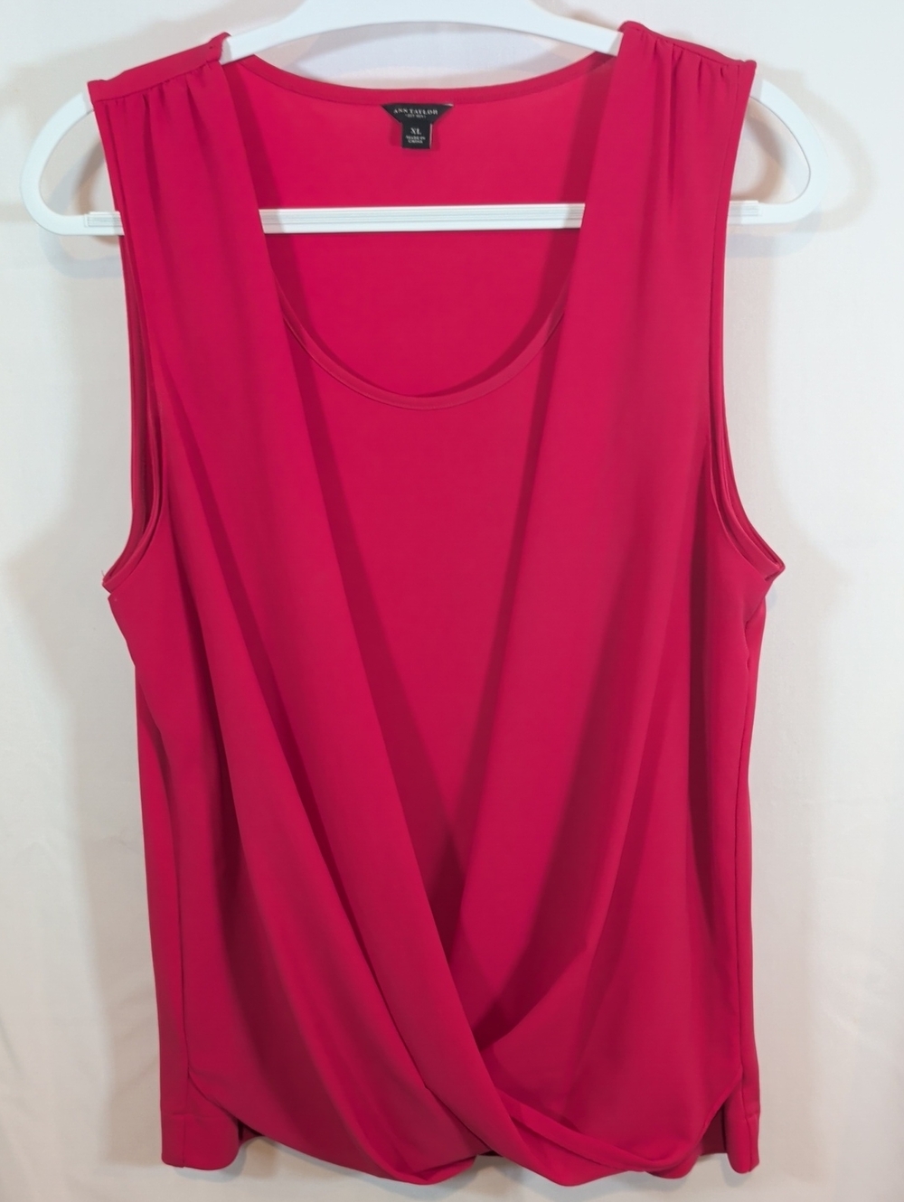 Ann Taylor Draped Sleeveless Tank in Fuchsia